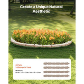 Faux Stone Landscape Edging, 46.4 x 2.2 in Realistic Lawn Edging, Flexible Brick-Sized Garden Edging Border with Anchoring Spikes, Fade-Resistant Yard Edging for Driveways Walkway Brown